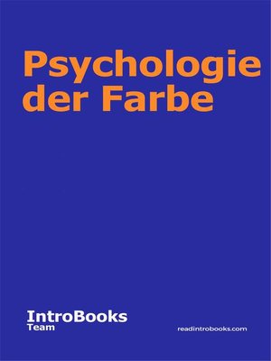 cover image of Psychologie der Farbe